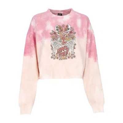 Santa Cruz Sage Front Crew Women's Cropped Crewneck Sweatshirt Pink Dip Dye