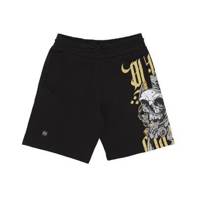Dolly Noire Men's Short Tracksuit Pants Desert Skull Sweatshorts Black
