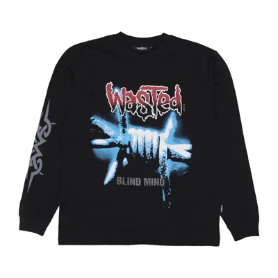 Wasted Paris Blind Men's Long Sleeve T-shirt L/s Tee Black In Black