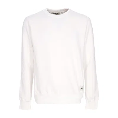 Caterpillar Essential Crewneck Bone Men's Lightweight Crewneck Sweatshirt In White