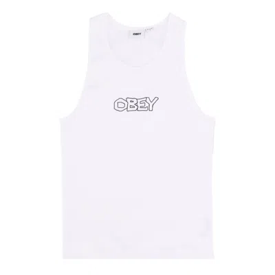 Obey Men's Trace Rib Tank White In White