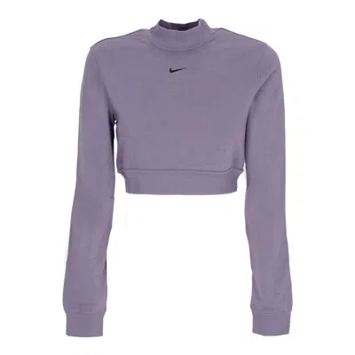 Nike Women's Lightweight Turtleneck Cropped Sweatshirt W Sportswear Chill French Terry Crop Crewneck Dayb