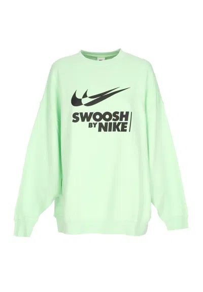 Nike W Sportswear Women's Crewneck Sweatshirt Swoosh Big Logo Crewneck Vapor Green/black