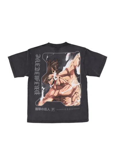 Primitive Future Memory Hw Tee X Attack On Titan Black Men's T-shirt In Black