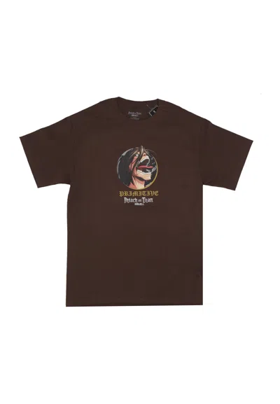 Primitive Future Memory Tee X Attack On Titan Brown Men's T-shirt In Brown