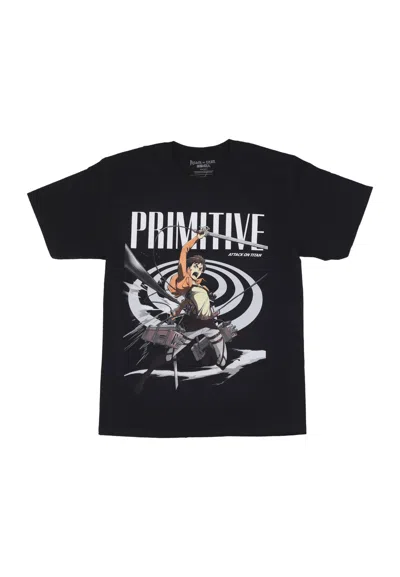 Primitive Eren Tee X Attack On Titan Black Men's T-shirt In Black