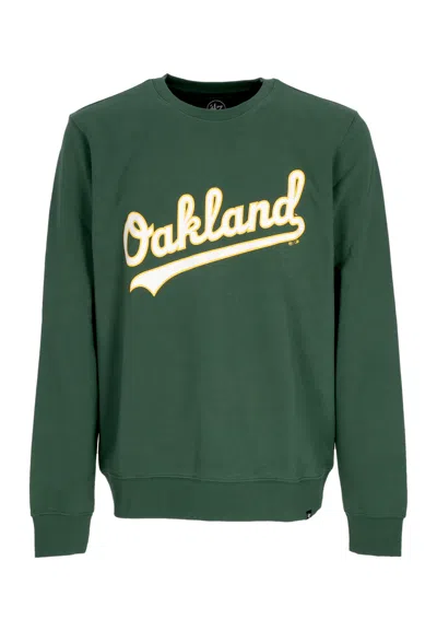 47 Brand Men's Lightweight Crewneck Sweatshirt Mlb Imprint Helix Crew Sweatshirt Oakath Dark Green In Green