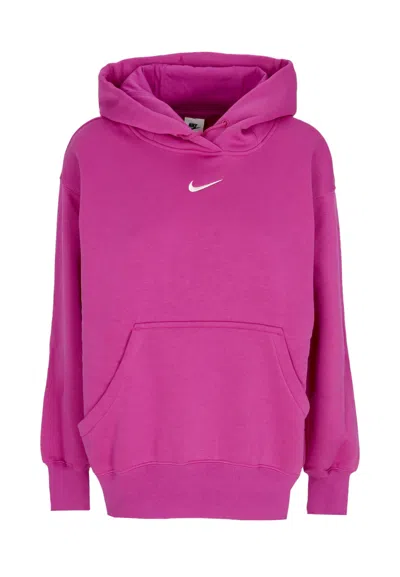 Nike Women's Hoodie W Sportswear Phoenix Fleece Oversized Pullover Hoodie Hot Fuchsia/sail