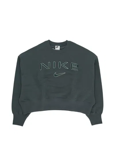 Nike Women's W Sportswear Phoenix Fleece Oversized Crewneck Vintage Green/jade Horizon/pro Green
