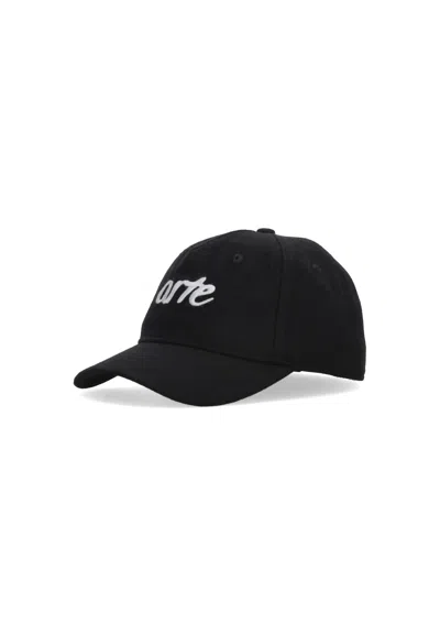 Arte Hat Visiera Curva Unisex Front Logo Embroidery Wool Cap Black