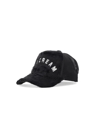 Ice Cream Hat Visiera Curva Man Fur Trucker Cap Black