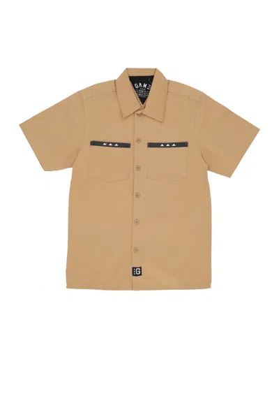 Game Short Sleeve Shirt Chicano Work Shirt Desert Sand In Brown