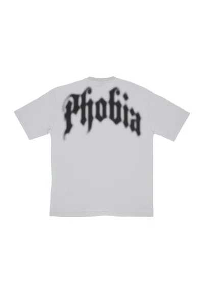 Phobia Men's T-shirt Foggy Logo Tee Grey In White