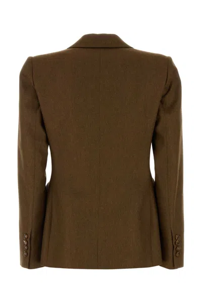 Blazé Milano Linen Blazer Featuring Structured Shoulders In Green