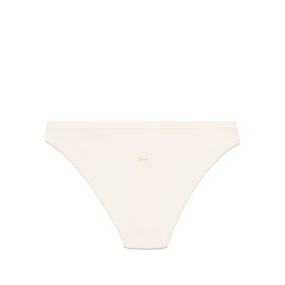 Baserange Heart Bell Fine-ribbed Thong In Neutral