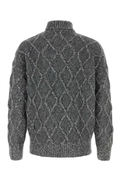Hugo Boss Relaxed-fit Sweater With Cable-knit Structure In Gray