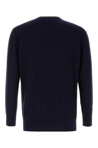 Bottega Veneta Maglione In Lana Blu Scuro  Uomo In Blue