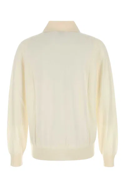 Bottega Veneta Polo In Cashmere Avorio Uomo In Neutral