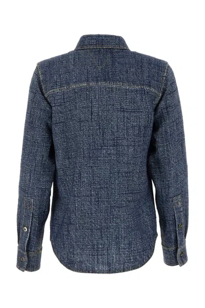 Bottega Veneta Printed Viscose Blend Shirt In Blue