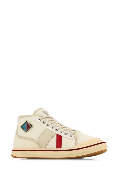 Bottega Veneta Men's Eliot Mid-top Sneakers In Neutral