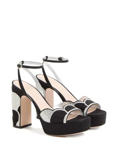 Valentino 115mm Bowow Sandals In Black