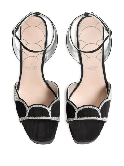 Valentino 115mm Bowow Sandals In Black