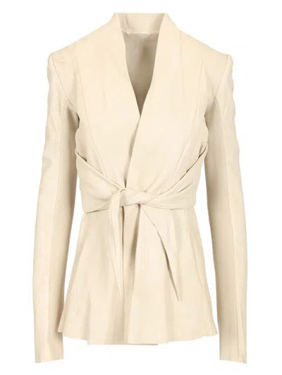 Rick Owens Wrap Design Ls Strutter With Customizable Fit In Neutral