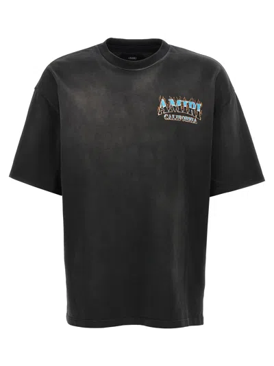 Amiri Sunny Place Logo-print Cotton-blend Jersey T-shirt In Black