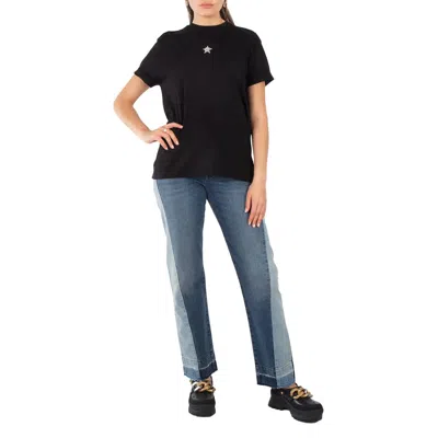 Stella Mccartney Star Embellished Cotton T-shirt, Brand Size 34 (us Size 0)