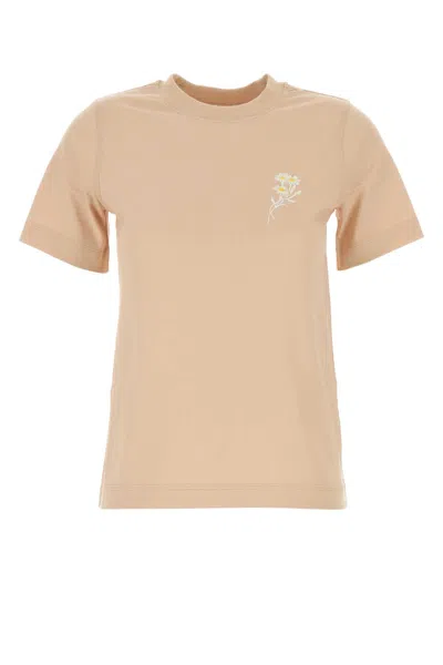 Burberry Women Peach Cotton T-shirt In Neutral