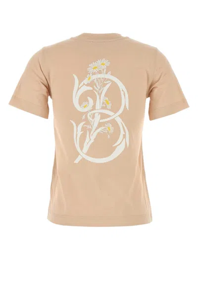 Burberry Women Peach Cotton T-shirt In Neutral