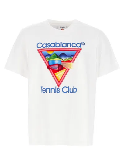 Casablanca Cotton Crew Neck T-shirt With Graphic Print