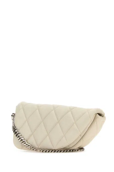 Burberry White Leather Shield Lock Shoulder Bag