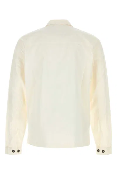 C.p. Company Off White Lens-detail Cotton Shirt In White