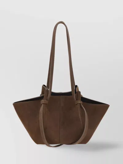 Yuzefi Geometric Fold-over Suede Tote Bag
