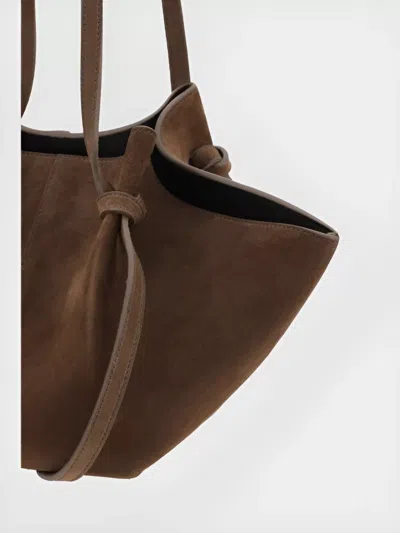 Yuzefi Geometric Fold-over Suede Tote Bag