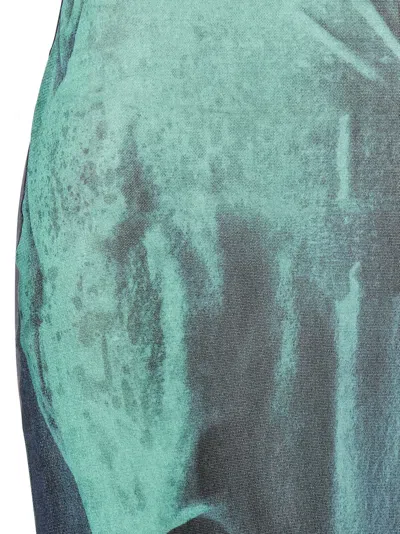 Jean Paul Gaultier The Long Water Dress Print High-neck Maxi Dress In Green