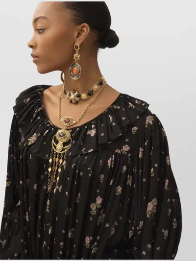 Chloé Mini Dress Pleated Ruffles In Multi