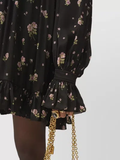 Chloé Mini Dress Pleated Ruffles In Multi