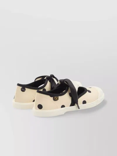 Valentino Polka Dot Ballet Flats With Contrasting Trim
