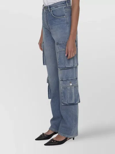 Dolce & Gabbana Multi-pocket Cargo Denim Trousers In Blue