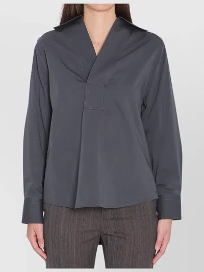 Bottega Veneta Women Cotton And Silk Shirt In Gray