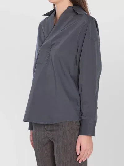 Bottega Veneta Women Cotton And Silk Shirt In Gray