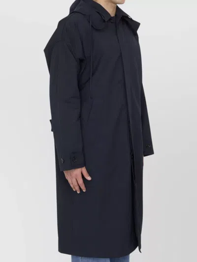 Bottega Veneta Nylon Blend Trench Coat With Buttoned Cuffs In Black