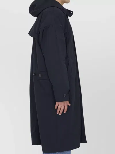 Bottega Veneta Nylon Blend Trench Coat With Buttoned Cuffs In Black