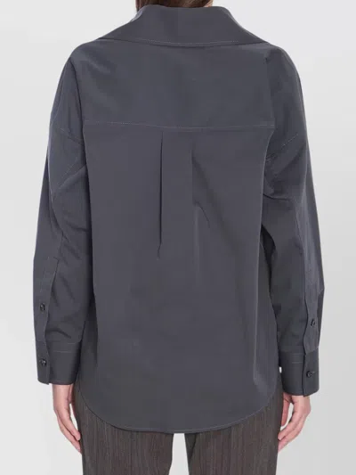 Bottega Veneta Women Cotton And Silk Shirt In Gray