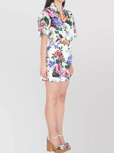 Dolce & Gabbana High-waisted Floral Print Shorts Cuff