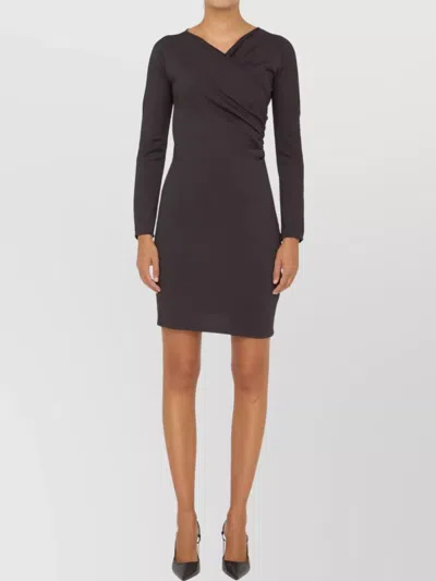Bottega Veneta Mini Dark Brown With Front Cross-over In Fluid Viscose Woman In Brown