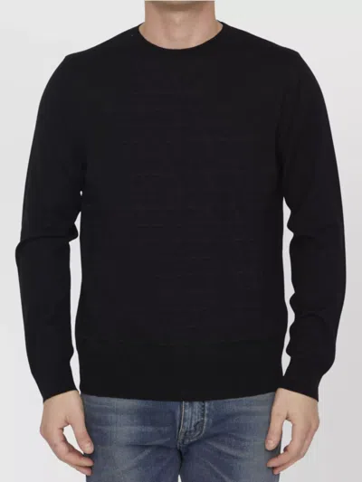 Valentino Garavani Man Sweater Black Size L Virgin Wool In Black