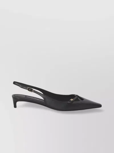 Dolce & Gabbana Logo Slingback Pumps With Cut-out Square Toe